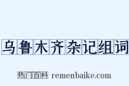 乌鲁木齐杂记组词是什么意思的图片